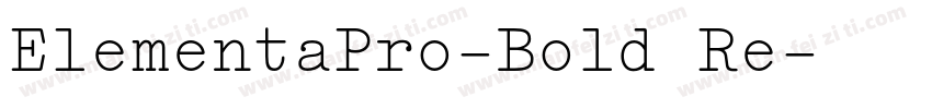ElementaPro-Bold Re字体转换